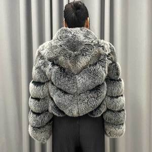 Nuovo Stile Invernale Moda Casual Traspirante Fodera in Cotone Fodera in Seta Cappotti Corti in Pelliccia Scollo a V Collo Alto Vera Pelliccia di Volpe per Signore - Product Image 4