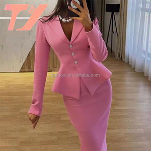 Tuoyi Op Maat Gemaakte Mode Dames Kantoorkleding Blazer En Rokken 2-delige Pakken Vrouwen Bijpassende Kleding Tweedelige Rokpakken - Product Image 1