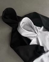 Ensemble de survêtement vintage deux pièces de qualité supérieure : sweat à capuche et pantalon de survêtement amples et unis avec fermeture éclair pour la gym