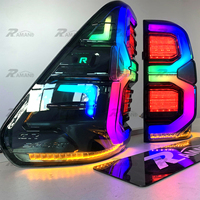 Feu Arrière LED GR Coloré pour Hilux Revo 2016-2024 avec Contrôle par Application Téléphone, Accessoires de Feu Arrière RGB pour Hilux Revo