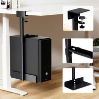 Support de tour d'ordinateur réglable personnalisé en métal pour suspendre les boîtiers de PC de bureau sous les tables de travail