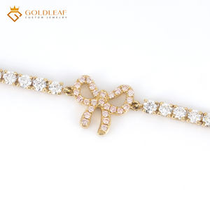 Joyería Personalizada Goldleaf con Certificado IGI, Brazalete de Plata Chapada en Oro con Diamante Cultivado en Laboratorio de 2.18ct, Clásico para Bodas, Fiestas y Uso Diario - Product Image 1