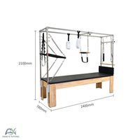 Reformadores de Pilates de Madera de Roble, Cadillac de Pilates con Mesa de Trapecio para Entrenamiento de Columna Vertebral en Estudio de Yoga