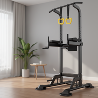 Barra de dominadas de gravedad bidireccional de hierro, equipo de ejercicio para el hogar con altura ajustable, capacidad de carga de 15 lb, modelo abdominal para adultos y niños