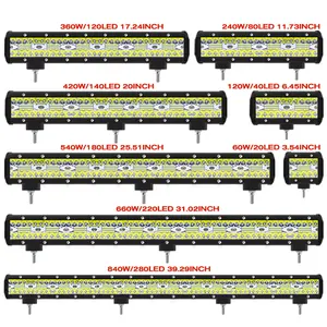 Bilah lampu offroad led, 39 inci 31 inci 21 inci 17 inci 840w 660w 540w led offroad untuk jeep grand cherokee