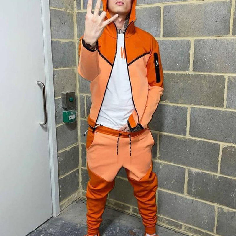 2025 Solid Color Vendor Fall Crop Track Suit Mens Tech Men Tracksuit Set Custom Logo Jogging Sportswear Men Sport Sweat Suit