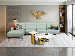 Muebles GCON, Sofá de Piel Sintética Resistente para Vestíbulo de Hotel con Chaise Longue, Venta al Por Mayor de Fábrica - Product Image 1