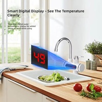 Chauffe-eau électrique instantané avec affichage numérique LED pour robinets de cuisine et de salle de bain, pour un chauffage rapide de l'eau chaude