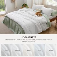 Parure de lit en coton 100% percale de luxe 300TC, fraîche, jetable, avec logo brodé, housse de couette taille Queen, motif floral, dessin animé, plante