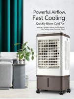 Mini Enfriador de Aire Evaporativo Eléctrico Portátil, 3 Velocidades, Temporizador de 15 Horas, Oscilación de 90°, Bajo Nivel de Ruido, Ahorro de Energía, para Hogar, Hotel, Exteriores