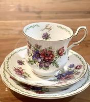 Ensemble de tasses à café et soucoupes en porcelaine fine LOMATO Royal Opulent à imprimé floral - Style nordique, durable, passe au lave-vaisselle, respectueux de l'environnement