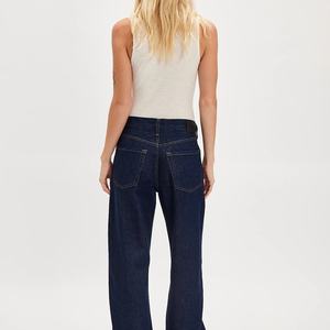 Jean en denim décontracté taille haute, coupe droite, respirant et extensible, avec déchirures et broderies, imprimé dessin animé - Product Image 2