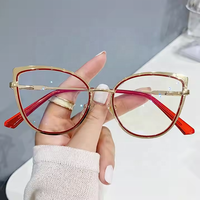 Lunettes Photochromiques Oeil de Chat Monture Métallique Tendance pour Ordinateur Vente en Gros Lunettes Optiques Femme