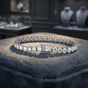 Bracelet tennis en argent sterling 925 plaqué or blanc avec moissanite VVS, prix de gros très demandé, style hip-hop - Product Image 2