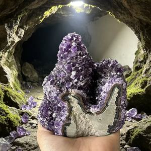 Grappe <span class=keywords><strong>de</strong></span> géodes d'améthyste naturelle, <span class=keywords><strong>cristal</strong></span> d'améthyste brut, <span class=keywords><strong>pierre</strong></span> <span class=keywords><strong>de</strong></span> guérison pour la décoration intérieure, le Reiki, la méditation et comme cadeau spirituel - Product Image 5