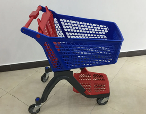 Carrito de compras de mano de supermercado de plástico rojo de 100 litros - Product Image 2