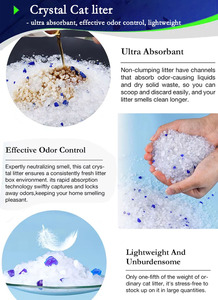Litière pour chat en gel de silice cristallin hautement absorbant, sans poussière, écologique, indicateur de pH premium, pour animaux de compagnie félin, chats, chatons - Product Image 5