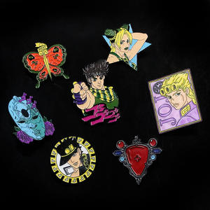 3-5CM venta al por mayor JoJo's Bizarre Adventure Jolyne <span class=keywords><strong>Cujoh</strong></span> Kujo Jotaro dibujos animados Kawaii Anime aleación insignia broche Pin - Product Image 5