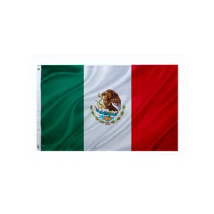 Cetim bandeira mexicana impressão México Digital impresso grandes bandeiras internacionais