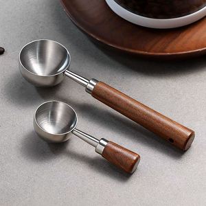 Cuillère en acier inoxydable 304 de 15 ml/30 ml avec manche en bois de noyer pour la cuisine, la pâtisserie, la préparation du café, outils de mesure - Product Image 4