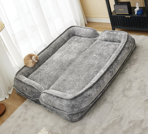Wholesale Personalized Gray Plush Orthopedic Memory Foam Dog <b>Bed</b> Non Chewable Rectangle Pet <b>Bed</b> <b>Sofa</b> <b>Bed</b> - Product Image 6