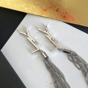 Pendientes de Aleación de Lujo de Marca Popular con Borla y Perla Plateados para Mujer - Product Image 3