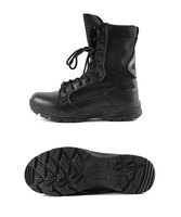 Bottes tactiques mi-hautes pour hommes, chaussures de randonnée d'été et d'hiver, semelle extérieure en caoutchouc, doublure en cuir véritable, amorti, à enfiler