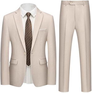 <span class=keywords><strong>Traje</strong></span> de 2 Piezas para <span class=keywords><strong>Hombre</strong></span>, Corte Entallado, Color Sólido, Cierre de un Botón, Casual, para Negocios, Bodas y Fiestas, Conjunto de Blazer y Pantalones - Product Image 4