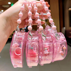 Conjunto de Pulseras Infantiles con Cuentas de Cristal y Dijes de Frutas, Caja de Regalo de Cumpleaños, Resina Acrílica, Empaque Individual - Product Image 1