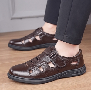 Zapatos de cuero sin cordones para hombre Up-4931r, sandalias deportivas planas y elegantes, zapatos casuales de vestir para negocios. - Product Image 6