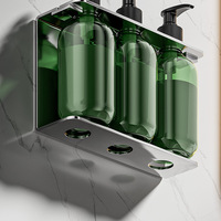 Distributeur de savon en acier inoxydable 304, sans perçage, mural, salle de bain d'hôtel, douche, flacon de shampoing à pression, design moderne et simple