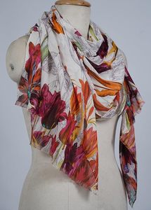 Premium Silk Modal Blend Digital Printed Scarf for Women Lightweight Soft Designer Stole Elegant Fashion <b>Wrap</b> <b>Shawl</b> for Summer - Product Image 6