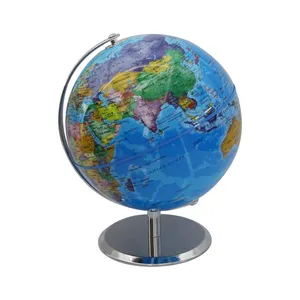 World Map Globe Decor Desk Earth Globe Political World Globe With Metal Meridian And Base