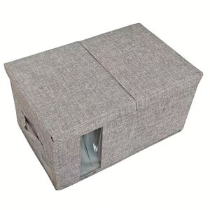 Decorative Large Linen Closet Organizer Collapsible <b>Storage</b> <b>Bins</b> With Handles Fabric <b>Storage</b> <b>Box</b> - Product Image 2