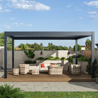 Pergola motorisée à toit à lames orientables en aluminium étanche, cadre métallique thermolaqué avec LED, éco-responsable, pour balcon et jardin, arche en option