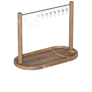 Grille de barbecue en bois avec plateau pour bacon et sauces, idéale pour les fêtes à domicile et le jambon espagnol - Product Image 5