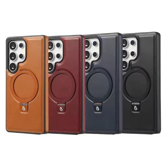Hot Selling PC TPU Hybrid Leather Shockproof Case Cover for samsung S26 Ultra Magnetic Mobile Phones Case New Model S25 ultra