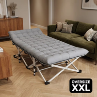 Lit de camping pliable portable en tissu Oxford avec tube en alliage d'aluminium, capacité de charge lourde de 200 kg (440 lb)