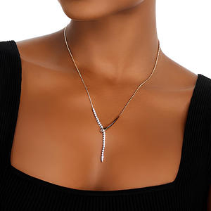 Gioielli di moda <span class=keywords><strong>925</strong></span> in argento Sterling di lusso con nappine di zircone <span class=keywords><strong>collana</strong></span> pendente per donna <span class=keywords><strong>collana</strong></span> a catena all'ingrosso della fabbrica - Product Image 3