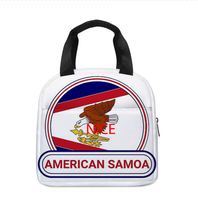 Sac à déjeuner isotherme réutilisable et portable avec motif d'aigle et drapeau de la Samoa américaine, sac isotherme, sac à main, souvenir patriotique pour l'extérieur