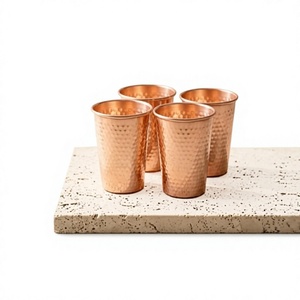 Lot de 4 mugs en cuivre martelé au design élégant, verres traditionnels pour Moscow Mule, réutilisables - Product Image 1