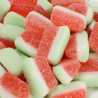 Bonbons délicieux en vrac, saveur personnalisée, bonbons mous enrobés de sucre aux fruits, en forme de pastèque, pour les collations quotidiennes