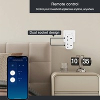 Prise intelligente WiFi Tuya UK 13A double, contrôle vocal à distance, minuterie, prise de courant sans fil