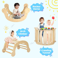 Triangle en bois Montessori 7 en 1 à hauteur réglable pour enfants avec base robuste