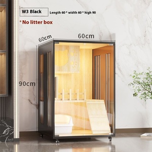 Gabbia per Gatti Extra Large di Lusso con Telaio in Legno Massello e MDF E1, Impermeabile e Resistente ai Graffi, per Interni - Product Image 4