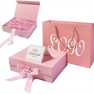 Wholesale High Quality Recycled Materials Folding <b>Magnetic</b> <b>Gift</b> <b>Box</b> with Glossy Lamination and Bow Ribbon for Candles - Product Image 3