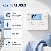 Termostato Digital Serie 6 con Programación para Días Laborables y Fines de Semana y Función de Retraso para Control de Bomba de Calor en el Hogar