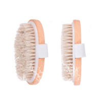 Brosse de bain ovale en bois, en poils de cheval doux, pour le bain et le Massage pour femmes,