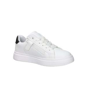 Calvin Klein Kids <b>Sneakers</b> White Black 3 Cm Heel Size 30 <b>Canvas</b> Trendy Shoes - Product Image 2