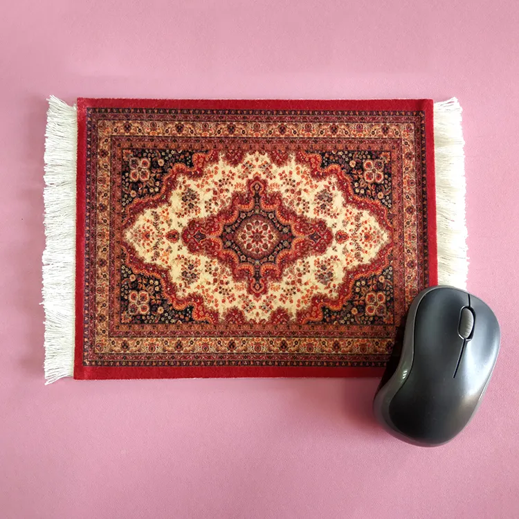 Desain Baru Alas Mouse Karpet Gaya Persia Kustom Anti-selip Tenunan Merry